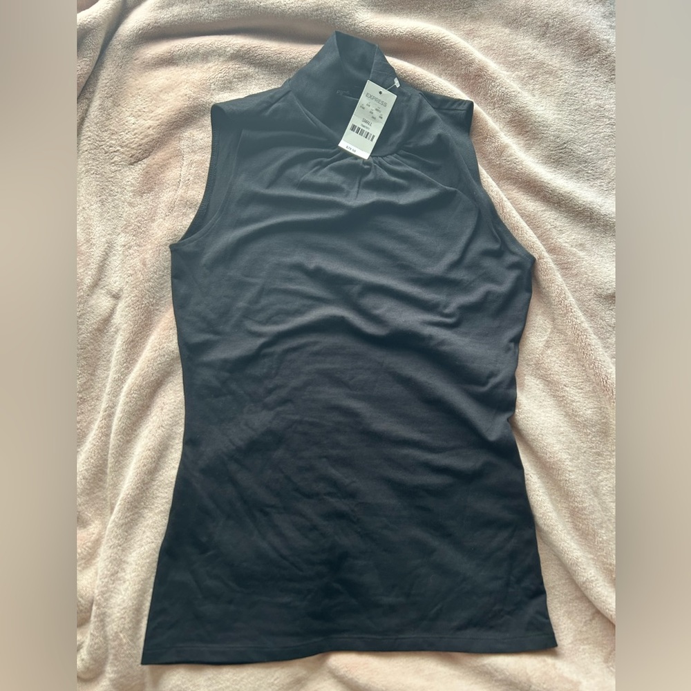 [EXPRESS] Sleeveless Turtle Neck Blouse - Black Size Small